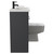 Napoli 390 Combination Gloss Grey 1100mm Vanity Unit Toilet Suite with Left Hand L Shaped 1 Tap Hole Basin and 2 Drawers with Matt Black Handles Side View