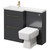 Napoli 390 Combination Gloss Grey 1100mm Vanity Unit Toilet Suite with Left Hand L Shaped 1 Tap Hole Basin and 2 Drawers with Brushed Brass Handles Right Hand View