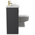 Napoli 390 Combination Gloss Grey 1100mm Vanity Unit Toilet Suite with Left Hand L Shaped 1 Tap Hole Basin and 2 Drawers with Brushed Brass Handles Side View