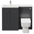 Napoli 390 Combination Gloss Grey 1100mm Vanity Unit Toilet Suite with Left Hand L Shaped 1 Tap Hole Basin and 2 Doors with Polished Chrome Handles Front View