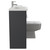 Napoli 390 Combination Gloss Grey 1100mm Vanity Unit Toilet Suite with Left Hand L Shaped 1 Tap Hole Basin and 2 Doors with Polished Chrome Handles Side View