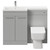 Napoli 390 Combination Gloss Grey Pearl 1100mm Vanity Unit Toilet Suite with Left Hand L Shaped 1 Tap Hole Basin and 2 Doors with Polished Chrome Handles Front View