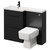 Napoli 390 Combination Nero Oak 1100mm Vanity Unit Toilet Suite with Left Hand L Shaped 1 Tap Hole Basin and 2 Drawers with Matt Black Handles Right Hand View