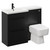 Napoli 390 Combination Nero Oak 1100mm Vanity Unit Toilet Suite with Left Hand L Shaped 1 Tap Hole Basin and 2 Drawers with Matt Black Handles Left Hand View