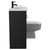 Napoli 390 Combination Nero Oak 1100mm Vanity Unit Toilet Suite with Left Hand L Shaped 1 Tap Hole Basin and 2 Drawers with Matt Black Handles Side View