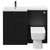 Napoli 390 Combination Nero Oak 1100mm Vanity Unit Toilet Suite with Left Hand L Shaped 1 Tap Hole Basin and 2 Doors with Gunmetal Grey Handles Front View