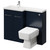 Napoli 390 Combination Deep Blue 1100mm Vanity Unit Toilet Suite with Left Hand L Shaped 1 Tap Hole Basin and 2 Doors with Polished Chrome Handles Right Hand View