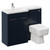 Napoli 390 Combination Deep Blue 1100mm Vanity Unit Toilet Suite with Left Hand L Shaped 1 Tap Hole Basin and 2 Doors with Polished Chrome Handles Left Hand View