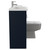 Napoli 390 Combination Deep Blue 1100mm Vanity Unit Toilet Suite with Left Hand L Shaped 1 Tap Hole Basin and 2 Doors with Polished Chrome Handles Side View