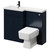 Napoli 390 Combination Deep Blue 1100mm Vanity Unit Toilet Suite with Left Hand L Shaped 1 Tap Hole Basin and 2 Doors with Matt Black Handles Right Hand View
