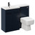 Napoli 390 Combination Deep Blue 1100mm Vanity Unit Toilet Suite with Left Hand L Shaped 1 Tap Hole Basin and 2 Doors with Matt Black Handles Left Hand View