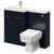 Napoli 390 Combination Deep Blue 1100mm Vanity Unit Toilet Suite with Left Hand L Shaped 1 Tap Hole Basin and 2 Doors with Brushed Brass Handles Right Hand View