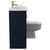 Napoli 390 Combination Deep Blue 1100mm Vanity Unit Toilet Suite with Left Hand L Shaped 1 Tap Hole Basin and 2 Doors with Brushed Brass Handles Side View