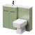 Napoli 390 Combination Olive Green 1100mm Vanity Unit Toilet Suite with Left Hand L Shaped 1 Tap Hole Basin and 2 Doors with Gunmetal Grey Handles Right Hand View