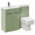 Napoli 390 Combination Olive Green 1100mm Vanity Unit Toilet Suite with Left Hand L Shaped 1 Tap Hole Basin and 2 Doors with Gunmetal Grey Handles Left Hand View