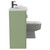 Napoli 390 Combination Olive Green 1100mm Vanity Unit Toilet Suite with Left Hand L Shaped 1 Tap Hole Basin and 2 Doors with Gunmetal Grey Handles Side View