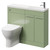 Napoli Combination Olive Green 1000mm Vanity Unit Toilet Suite with Slimline 1 Tap Hole Round Basin and 2 Doors with Polished Chrome Handles Right Hand Side View