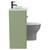 Napoli Combination Olive Green 900mm Vanity Unit Toilet Suite with Left Hand L Shaped 1 Tap Hole Round Basin and Single Door with Polished Chrome Handle Side View