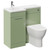Napoli Combination Olive Green 900mm Vanity Unit Toilet Suite with Left Hand L Shaped 1 Tap Hole Round Basin and Single Door with Polished Chrome Handle Left Hand View