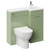Napoli Combination Olive Green 900mm Vanity Unit Toilet Suite with Right Hand L Shaped 1 Tap Hole Round Basin and Single Door with Polished Chrome Handle Left Hand View