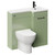 Napoli Combination Olive Green 900mm Vanity Unit Toilet Suite with Right Hand L Shaped 1 Tap Hole Round Basin and Single Door with Matt Black Handle Left Hand View