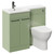 Napoli Combination Olive Green 1000mm Vanity Unit Toilet Suite with Left Hand L Shaped 1 Tap Hole Round Basin and 2 Doors with Gunmetal Grey Handles Left Hand Side View