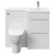 Napoli Combination Gloss White 1000mm Vanity Unit Toilet Suite with Right Hand L Shaped 1 Tap Hole Round Basin and 2 Drawers with Polished Chrome Handles Front View