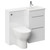 Napoli Combination Gloss White 1000mm Vanity Unit Toilet Suite with Right Hand L Shaped 1 Tap Hole Round Basin and 2 Drawers with Polished Chrome Handles Left Hand Side View