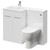 Napoli Combination Gloss White 1100mm Vanity Unit Toilet Suite with Left Hand L Shaped 1 Tap Hole Round Basin and 2 Doors with Polished Chrome Handles Right Hand Side View