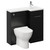 Napoli Combination Nero Oak 900mm Vanity Unit Toilet Suite with Right Hand L Shaped 1 Tap Hole Round Basin and Single Door with Polished Chrome Handle Left Hand Side View