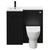 Napoli Combination Nero Oak 900mm Vanity Unit Toilet Suite with Left Hand L Shaped 1 Tap Hole Round Basin and Single Door with Matt Black Handle Front View