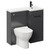 Napoli Combination Gloss Grey 900mm Vanity Unit Toilet Suite with Right Hand L Shaped 1 Tap Hole Round Basin and Single Door with Matt Black Handle Left Hand Side View