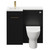 Napoli Combination Nero Oak 900mm Vanity Unit Toilet Suite with Left Hand L Shaped 1 Tap Hole Round Basin and Single Door with Brushed Brass Handle Front View