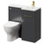 Napoli Combination Gloss Grey 900mm Vanity Unit Toilet Suite with Right Hand L Shaped 1 Tap Hole Round Basin and Single Door with Brushed Brass Handle Right Hand Side View