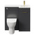 Napoli Combination Gloss Grey 900mm Vanity Unit Toilet Suite with Right Hand L Shaped 1 Tap Hole Round Basin and Single Door with Brushed Brass Handle Front View