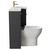 Napoli Combination Gloss Grey 900mm Vanity Unit Toilet Suite with Right Hand L Shaped 1 Tap Hole Round Basin and Single Door with Brushed Brass Handle Side on View