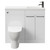 Napoli Combination Gloss White 1000mm Vanity Unit Toilet Suite with Slimline 1 Tap Hole Round Basin and 2 Doors with Gunmetal Grey Handles Front View