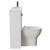 Napoli Combination Gloss White 1000mm Vanity Unit Toilet Suite with Slimline 1 Tap Hole Round Basin and 2 Doors with Gunmetal Grey Handles Side on View