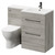 Napoli Combination Molina Ash 1100mm Vanity Unit Toilet Suite with Right Hand L Shaped 1 Tap Hole Round Basin and 2 Drawers with Gunmetal Grey Handles Right Hand Side View