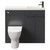 Napoli Combination Gloss Grey 1000mm Vanity Unit Toilet Suite with Slimline 1 Tap Hole Round Basin and 2 Doors with Gunmetal Grey Handles Front View