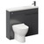 Napoli Combination Gloss Grey 1000mm Vanity Unit Toilet Suite with Slimline 1 Tap Hole Round Basin and 2 Doors with Gunmetal Grey Handles Left Hand Side View