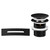 Matt Black Retro Fit Overflow and Waste for Salerno and Como Freestanding Baths Front View