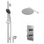 Circo Polished Chrome Concealed Twin Thermostatic Shower Valve with Diverter and 300mm Round Head with 345mm Wall Arm and Clyde Slide Rail Kit - 2 Outlet Right Hand View