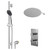 Circo Polished Chrome Concealed Twin Thermostatic Shower Valve with Diverter and 400mm Round Head with 345mm Wall Arm and Clyde Slide Rail Kit - 2 Outlet Right Hand View
