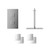 Cubix Polished Chrome Concealed Twin Thermostatic Shower Valve with Diverter and 300mm Square Head with 300mm Ceiling Arm and 4 Body Jets - 2 Outlet Front View