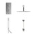 Circo Polished Chrome Concealed Triple Thermostatic Shower Valve with Diverter and 400mm Round Head with 345mm Wall Arm and Outlet Holder with Kit and Free-Flow Bath Filler - 3 Outlet Front View