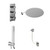 Circo Polished Chrome Concealed Triple Thermostatic Shower Valve with Diverter and 400mm Round Head with 345mm Wall Arm and Outlet Holder with Kit and Free-Flow Bath Filler - 3 Outlet Left Hand View