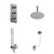 Circo Polished Chrome Concealed Triple Thermostatic Shower Valve with Diverter and 200mm Round Head with 150mm Ceiling Arm and Outlet Holder with Kit and Free-Flow Bath Filler - 3 Outlet Right Hand View