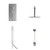 Circo Polished Chrome Concealed Triple Thermostatic Shower Valve with Diverter and 200mm Round Head with 150mm Ceiling Arm and Outlet Holder with Kit and Free-Flow Bath Filler - 3 Outlet Front View