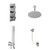 Circo Polished Chrome Concealed Triple Thermostatic Shower Valve with Diverter and 200mm Round Head with 150mm Ceiling Arm and Outlet Holder with Kit and Free-Flow Bath Filler - 3 Outlet Left Hand View